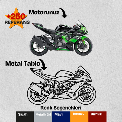 Özel Metal Motosiklet Silueti